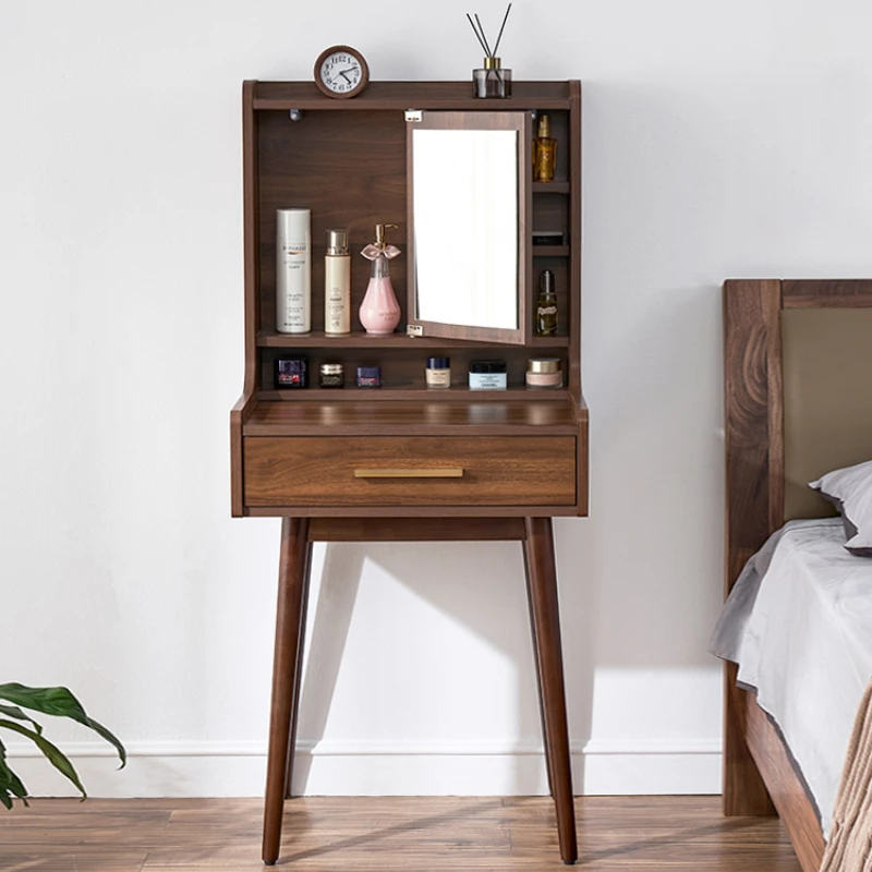 

Solid Wood Dresser Bedroom Small Apartment Modern Multi-Functional Simple Internet Celebrity Ins Style Light Luxury Makeup Table