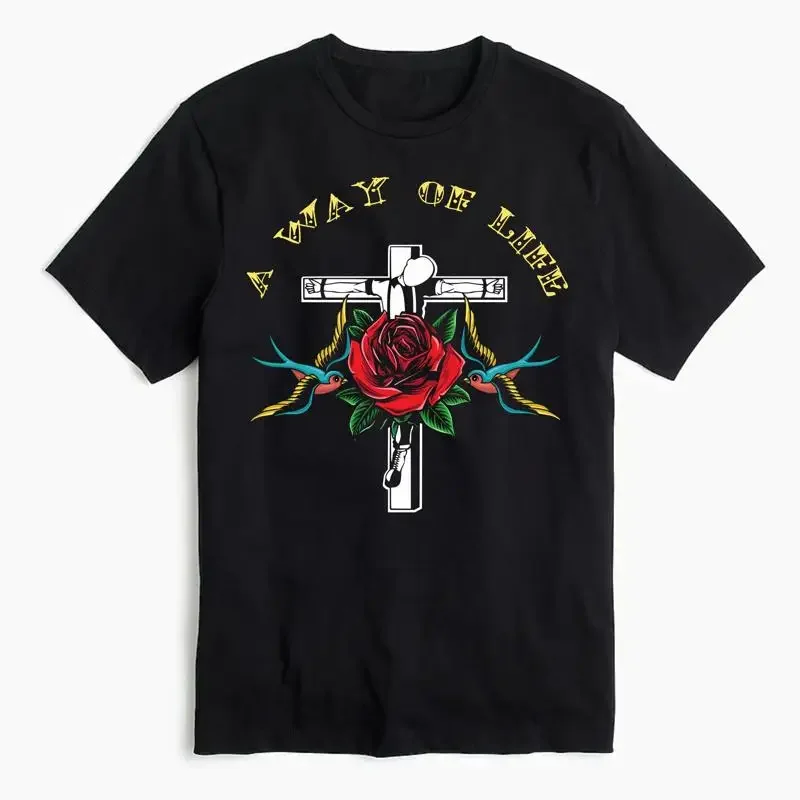 Skinhead A Way Of Life T Shirt Skin head Old School Rose Swallows