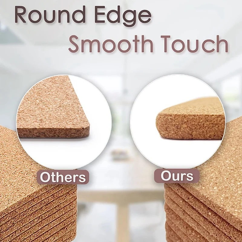 

A47U High Density Thick Square Cork Pad for Hot Dishes, 8 Inch Heat Resistant Multifunction Cork Coaster, Cork Hot Pads