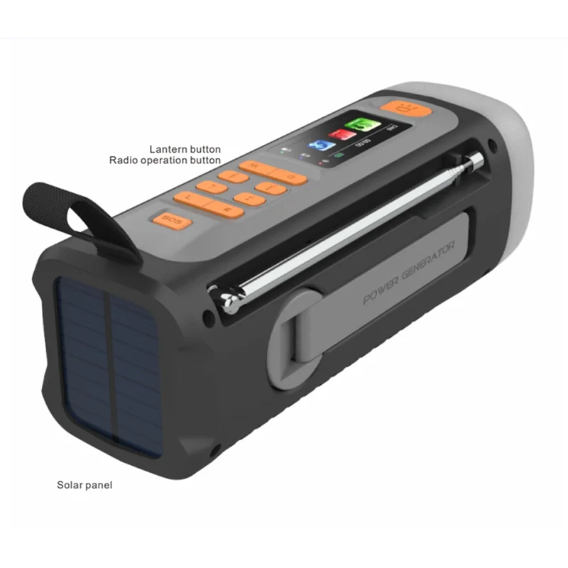 

4500Mah Emergency FM/DAB Bluetooth Radio With USB/Solar Hand Crank Dynamo–3-Way Power Supply For Outdoor Camping