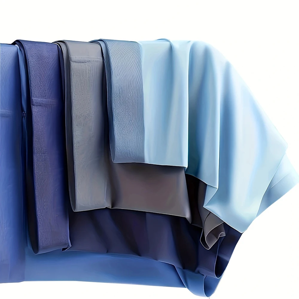 10Pcs Set Of Personalized Solid Color Ice Silk Flat Angle Pants For Summer Breathable And Comfortable Men Fashionable Underwear