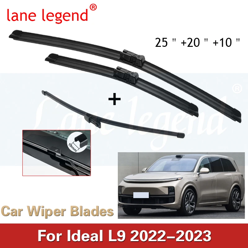 

Car Wiper LHD Front & Rear Wiper Blades Set For Ideal L9 2022 2023 Windshield Windscreen Window Accessories 25"+20"+10"