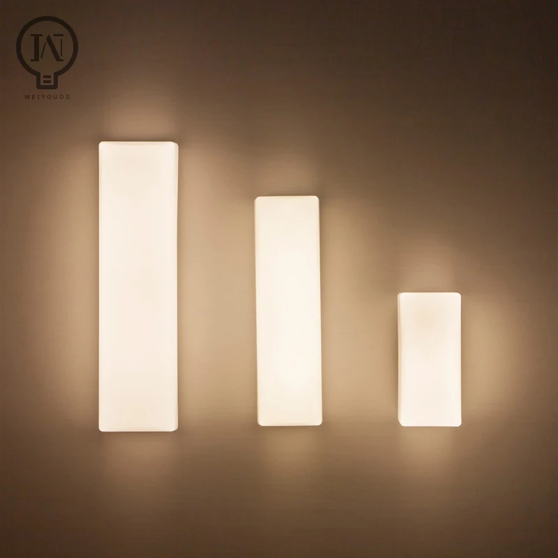 Simple Modern LED Glass Wall Lamp Wall Sconce for Living Room Accent Wall Bedroom Corridor Staircase Interior Decoration Light