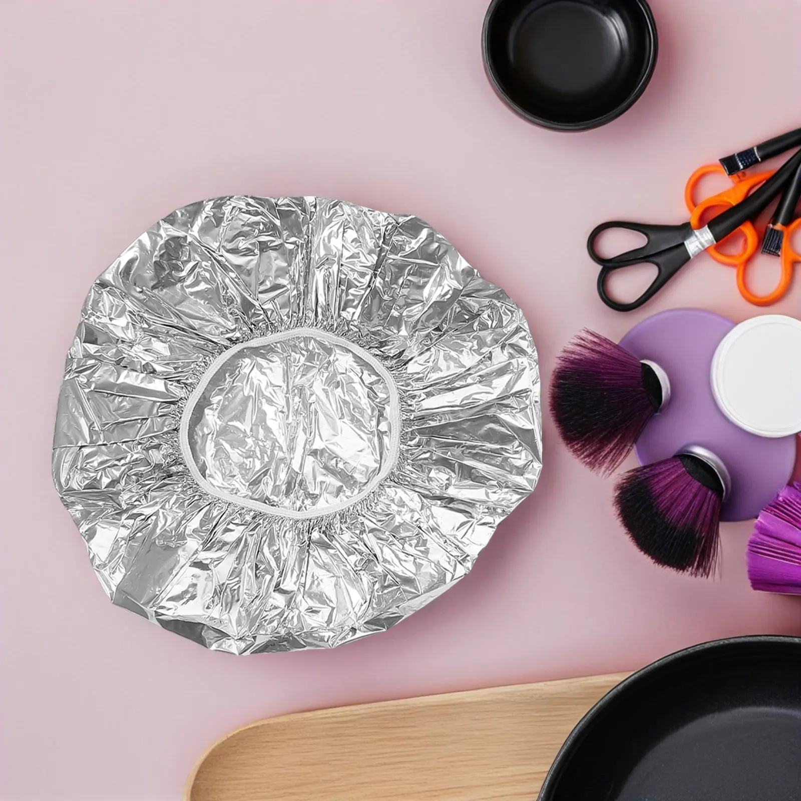 8Pcs Aluminum Foil Caps Professional Heated Caps for Salon Hair Dye Perm Isolation Deep Conditioning Heat