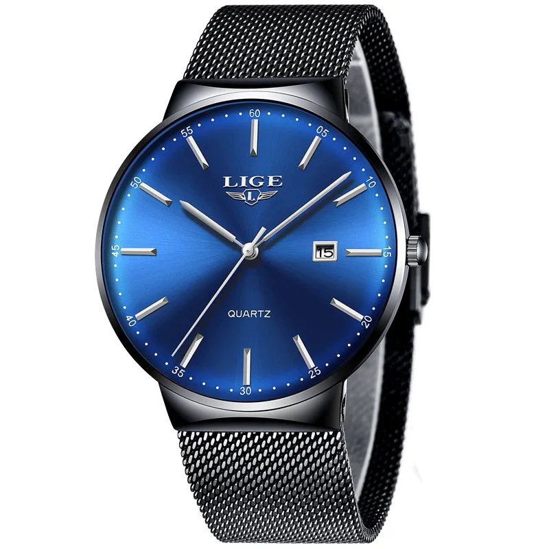 LIGELige New Cool Ultra-Thin Waterproof Mesh Watch