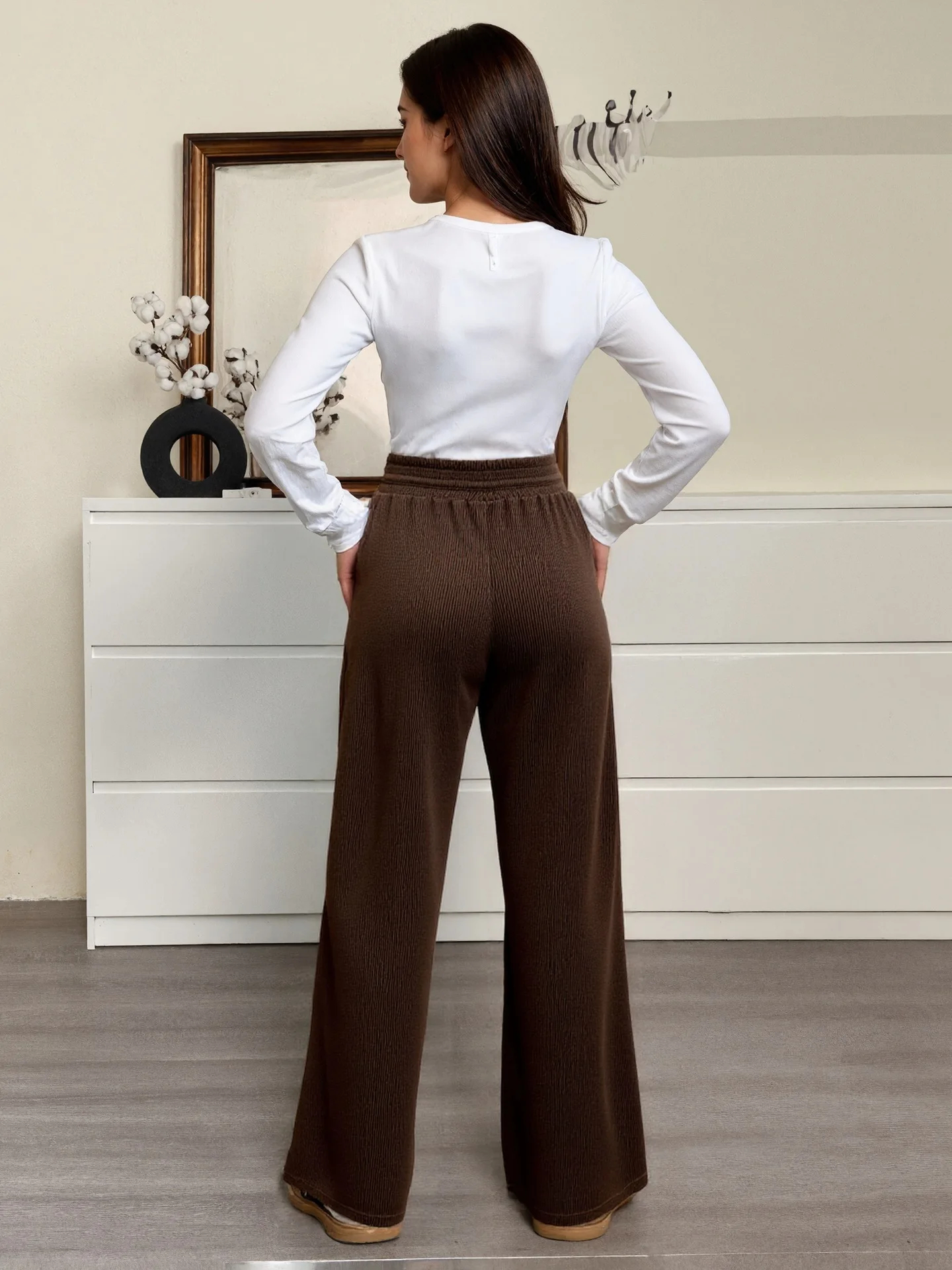 Pantaloni sportivi casual con coulisse a vita alta da donna Pantaloni sportivi elasticizzati dritti 2025 Autunno Inverno Harajuku Retro Y2K Abbigliamento