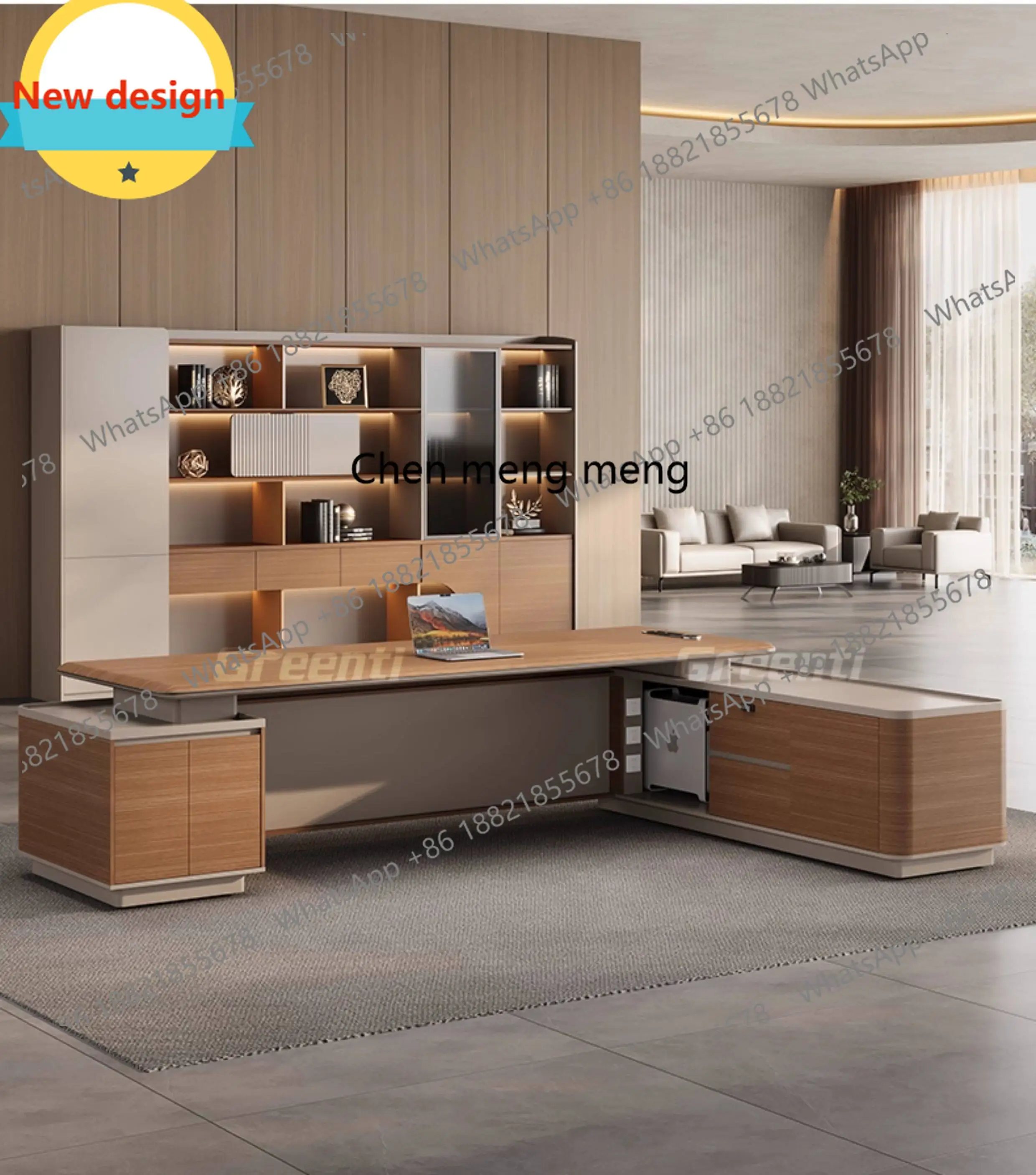 B567 Simple modern general manager, high-end light luxury boss office, chairman of the board, large desk