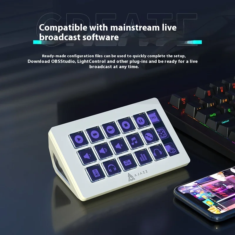 Ajazz AKP153/AKP03 Customized Multifunctional Mini Keyboard Console Intelligent Panel Desktop Display Programming Keyboard