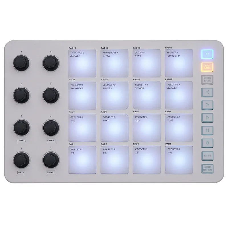 MIDI Beat Pad Controller Backlit Keyboard Mixer Rhythm Electronic Keypad Portable Music‑Making Instrument