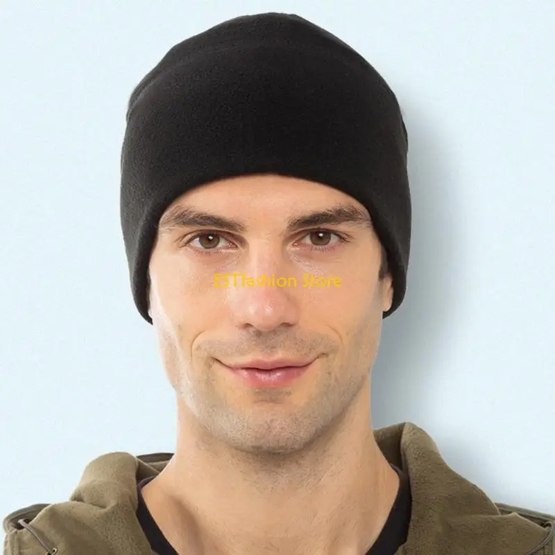 Y5GC Fleece Skull Cap for Men Soft Pull-On Cold-Weather Hat for Daily Commuting Walking Travel and Routine Outdoor Wear