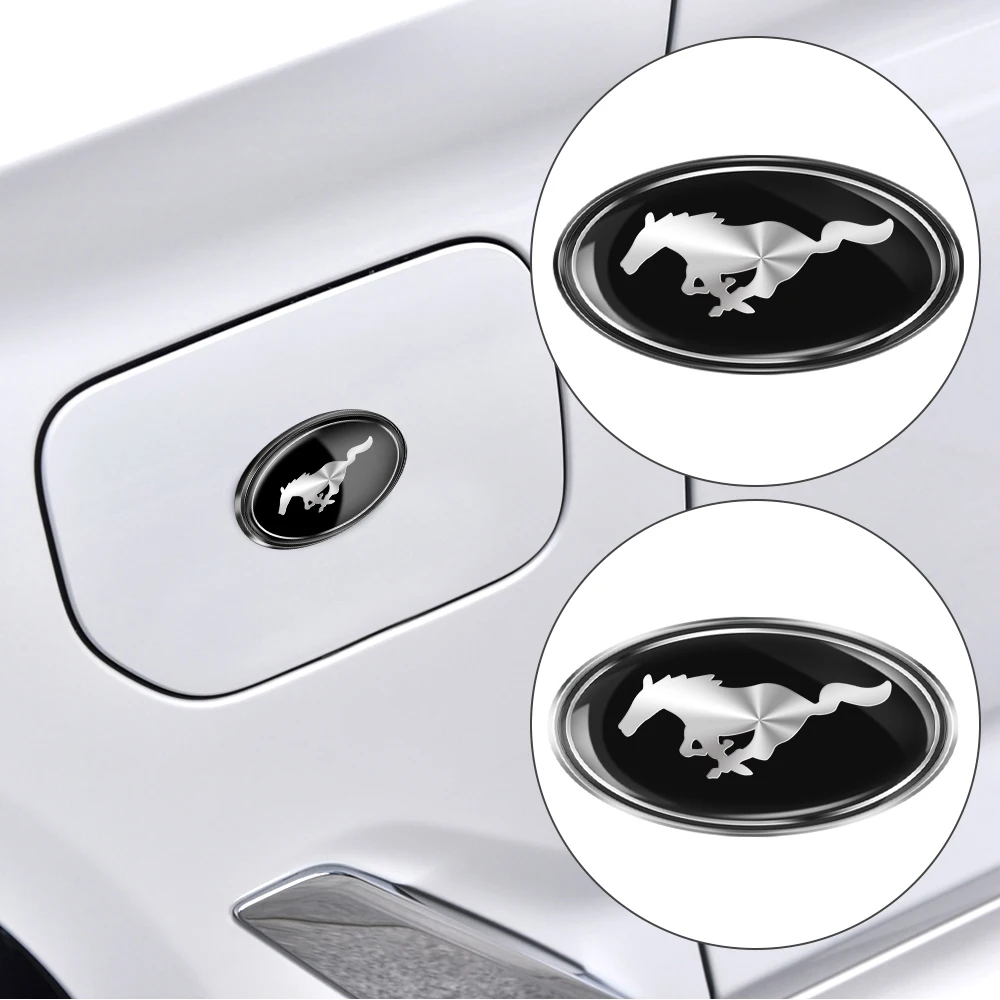 Aluminum Car Logo Badge Decals Body Rear Trunk Side Window Decor Stickers Accessories For Ford Fiesta Mondeo Fusion Edge Mustang