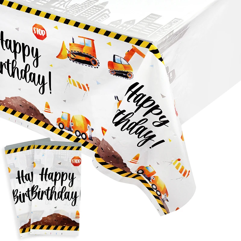 Construction Vehicle Party Disposable Tableware Birthday Party Decorations Boys Engineering Truck Plate Cup Birthday Decor