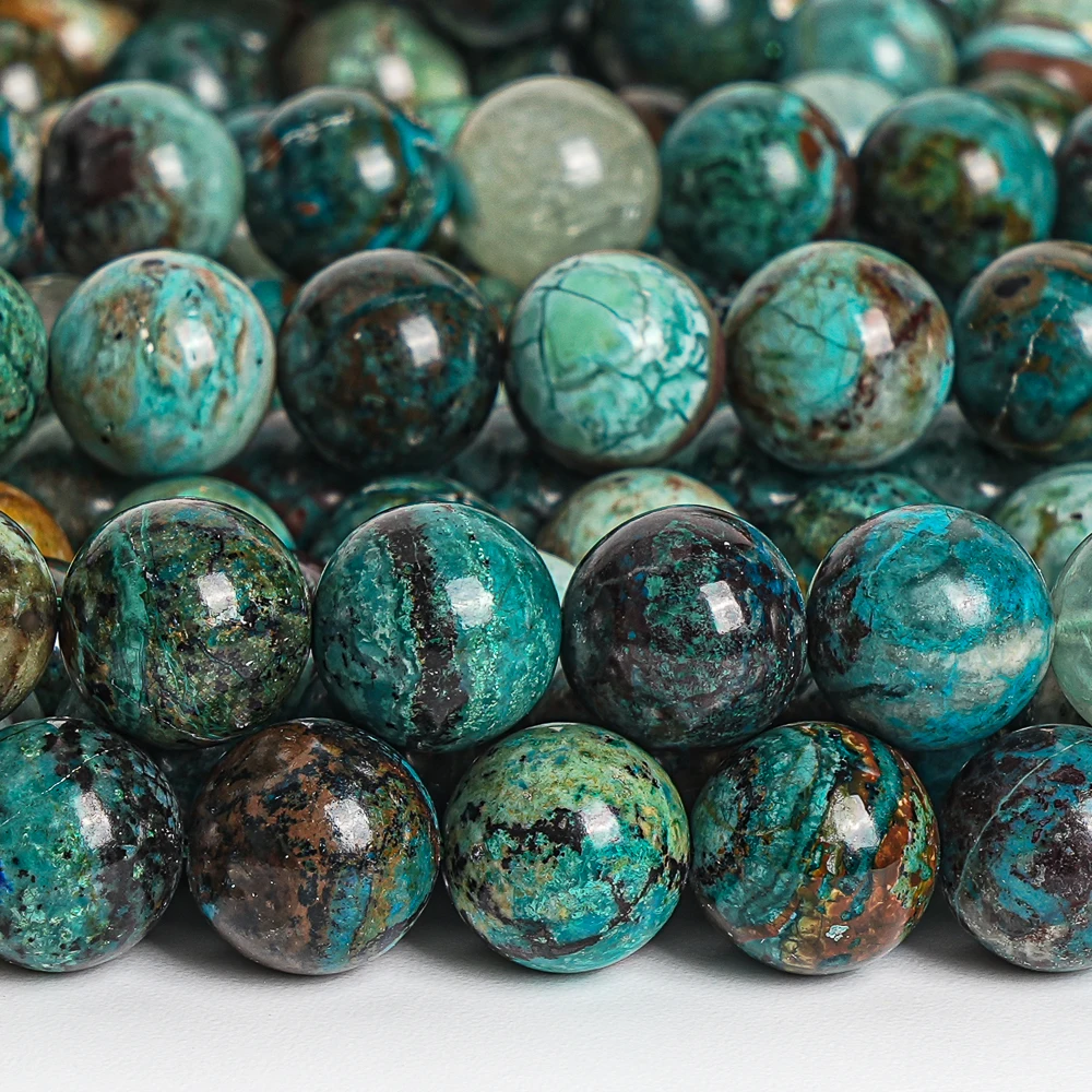 10MM Natural Chrysocolla Beads Strands Green Round Loose Beads For Jewelry Making Diy Bracelets 15.5'