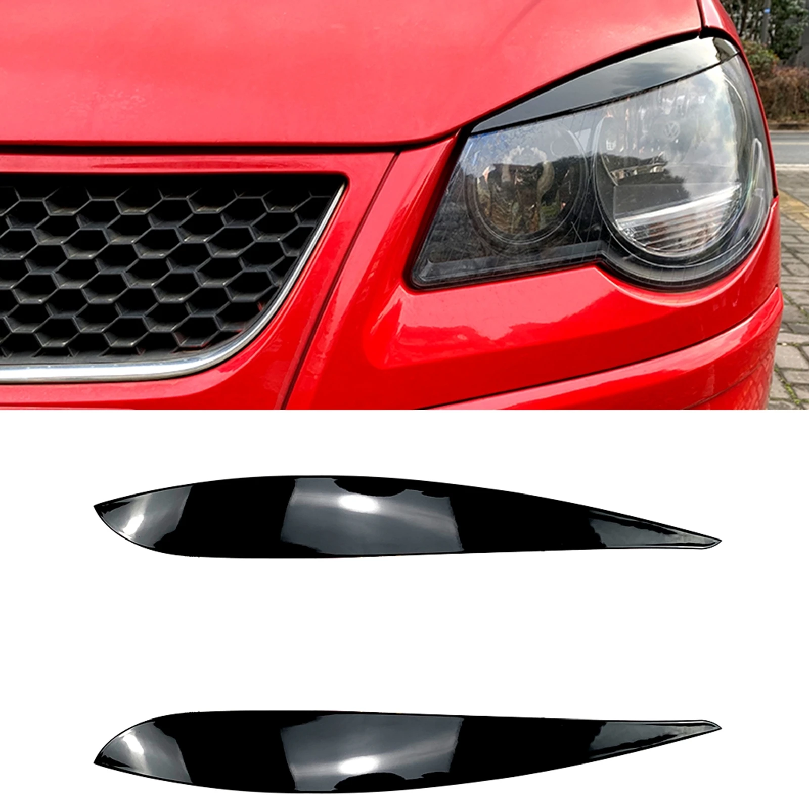 

Headlight Eyebrow Trim For Volkswagen VW Polo MK4 9N 9N3 2005-2009 Front Headlamp Eyelid Head Light Lamp Lid Cover Brow Sticker