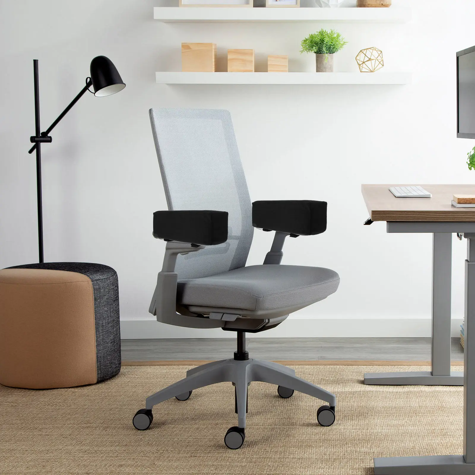 

2 шт. Универсальные накладки из пены с эффектом памяти для игровых и офисных кресел, утолщенные подлокотники для компьютерного кресла, поддержка локтей