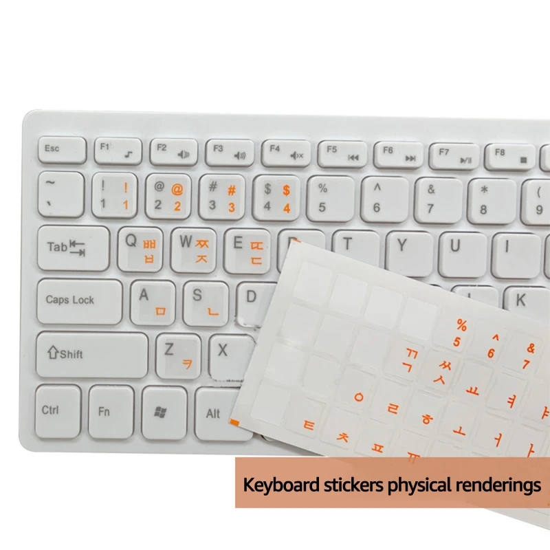 Korean Keyboard Stickers English Replacement Stickers with Clear Background Lettering for Laptop Desktop Keyboards