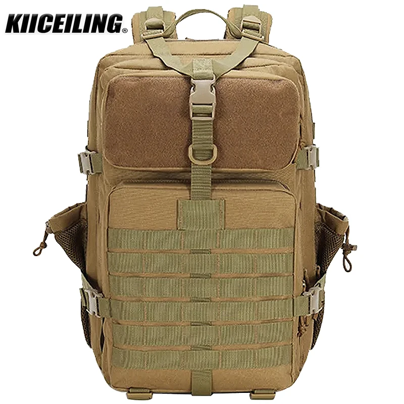 KIICEILING 50L Fishing Backpack Molle Outdoor Tactical Backpacks Hunting Hiking Camping Waterproof Equipment