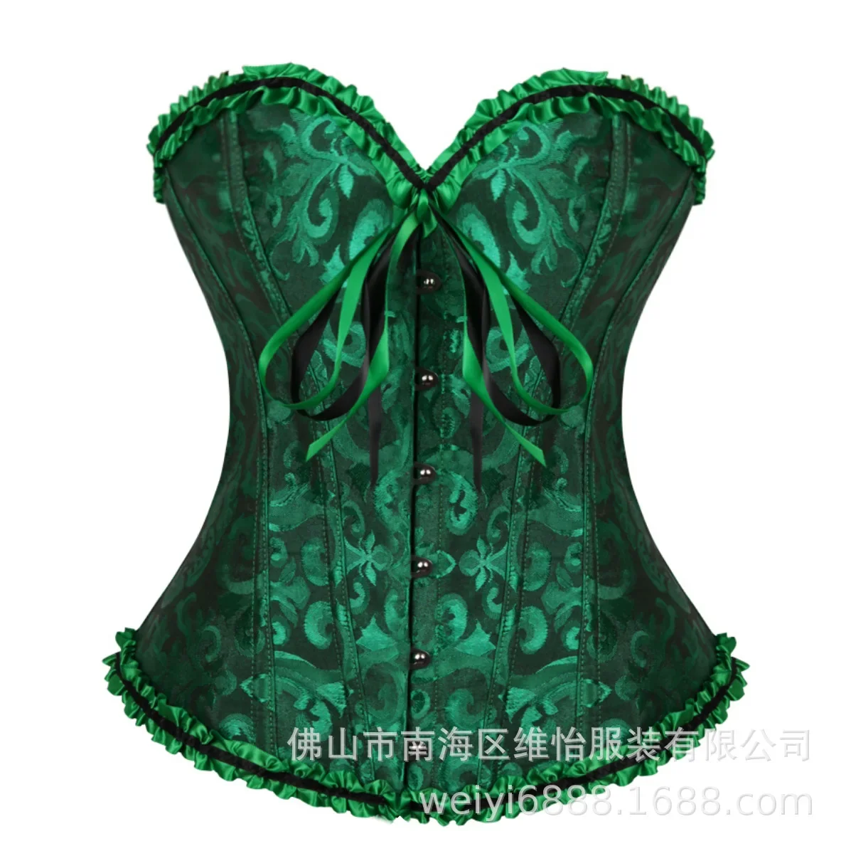 Women Corset Top Jacquard Overbust Bustier Victorian Sexy Lace up Floral Lingerie Korset Vintage Gothic Basques Costume