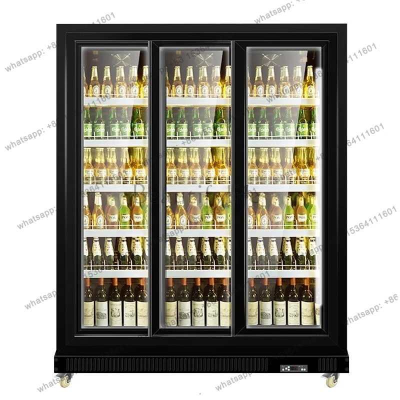 display sliding sliding door beverage refrigerator bar beverage display refrigerated beverage cabinet