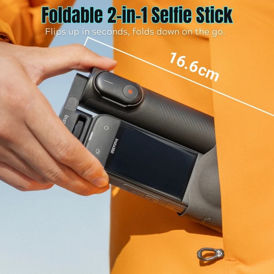 Insta360 X5 Foldable 2-in-1 Selfie Stick Tripod 1/4