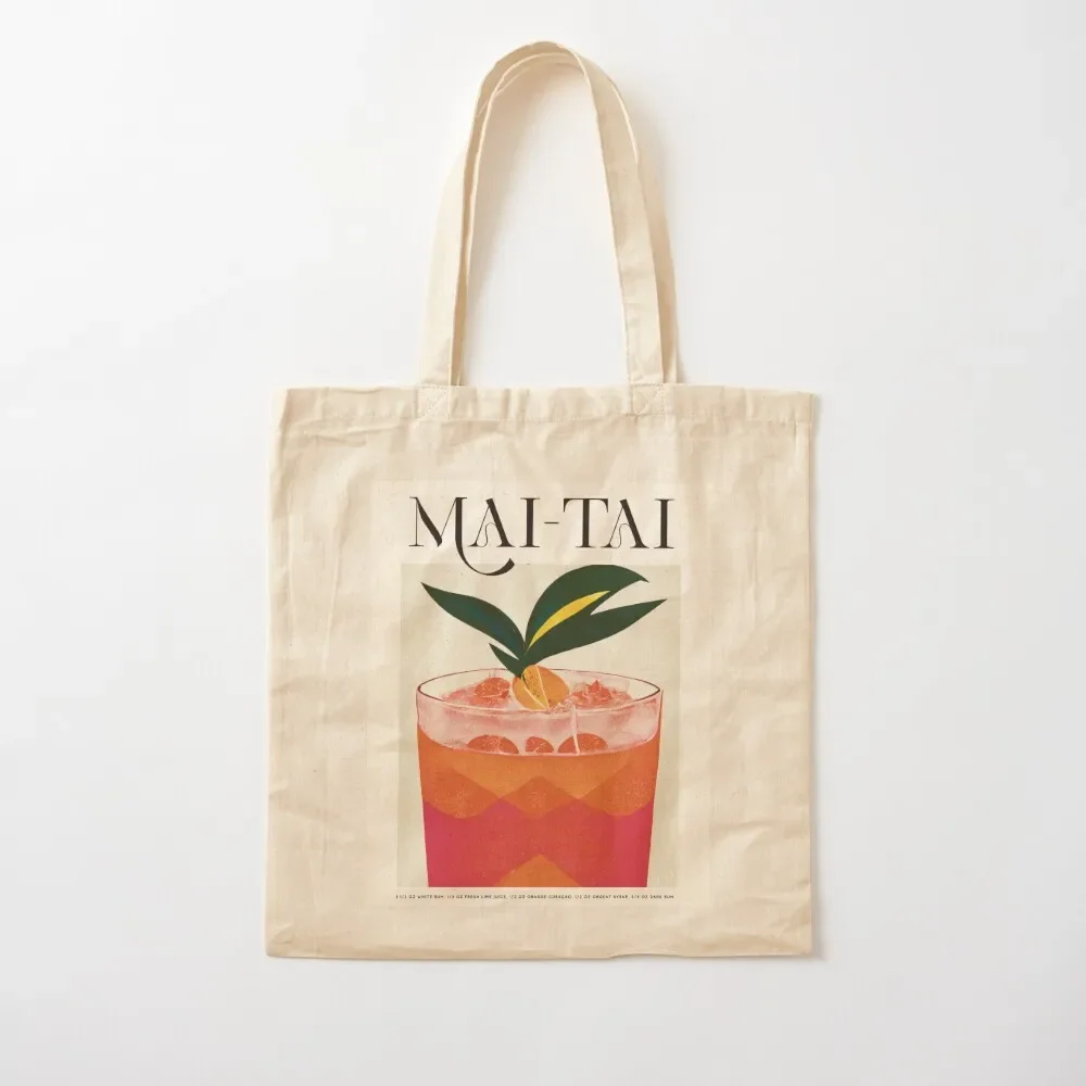 

Mai Tai Retro Cocktail Poster Pineapple Bar Prints, Vintage Drinks, Recipe, Wall Art Tote Bag Women's shopping bag Tote Bag