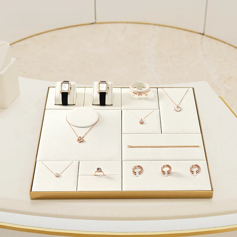 Light luxury jewelry display rack, high-end necklace, ring, bracelet counter, jewelry display props