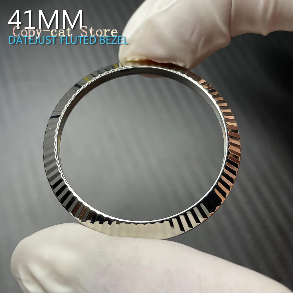 

Костюм из нержавеющей стали с рифленым безелем 41 мм для корпуса Datejust 41 мм, запасные части MOD, 39 мм * 32,5 мм с пластиковым кольцом