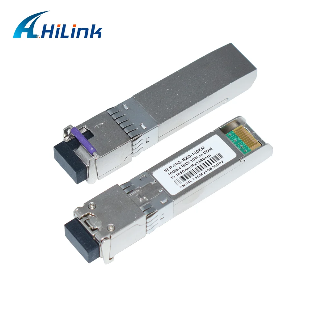 Hilink a lunga distanza 3 anni di garanzia Modulo ricetrasmettitore EML+APD 10G SFP+ BIDI 100KM 1490/1550NM