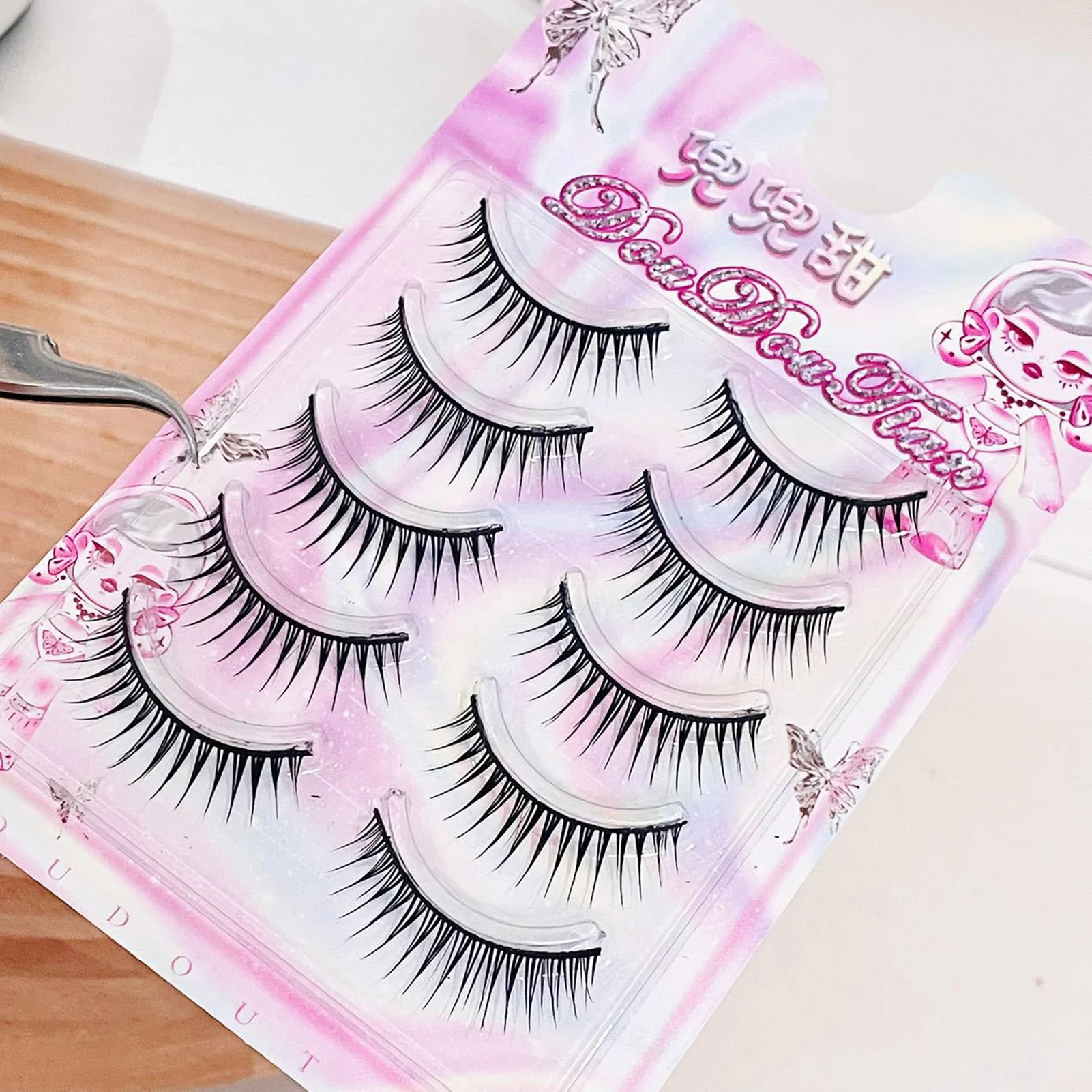 5 paires de faux cils noirs de Style coréen, une pièce, doux, vaporeux, moelleux, pour groupe de filles, pour agrandir vos yeux naturellement