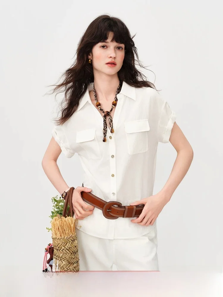 

Van Lace Mixed Blend Breathable Women's ort Sve irt Summer 2026 New Sle Collar Skin-friendly Lightweight