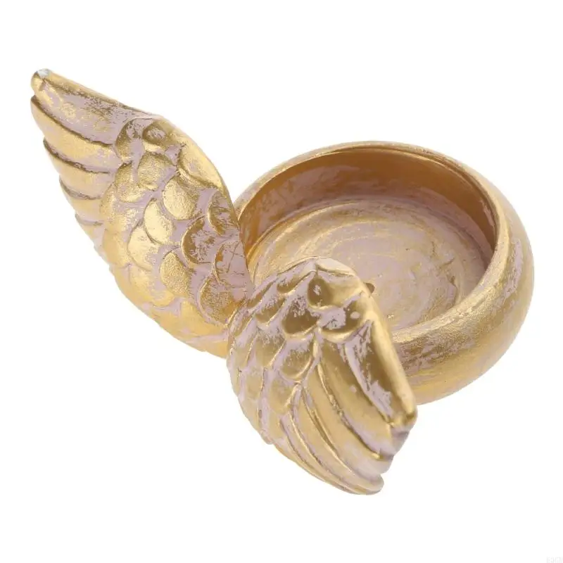 E06b Angel Wings Holder Holder Resin Statue Decorazione per casa Preghiera Regali candelatura