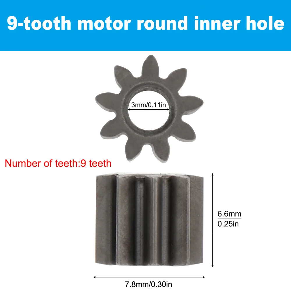 1 Piece Motor Gear Metal Gears Mini Pinion 9T Teeth Metal Gear for RC Model Connector