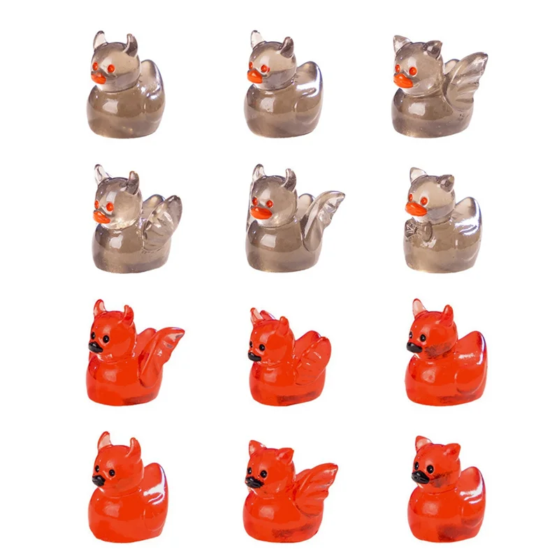【HAPPYH】Miniature Satan Duck Fairy Garden Accessories 50 PCS Luminous Mini Ducks Halloween Home Decor Desk Decor