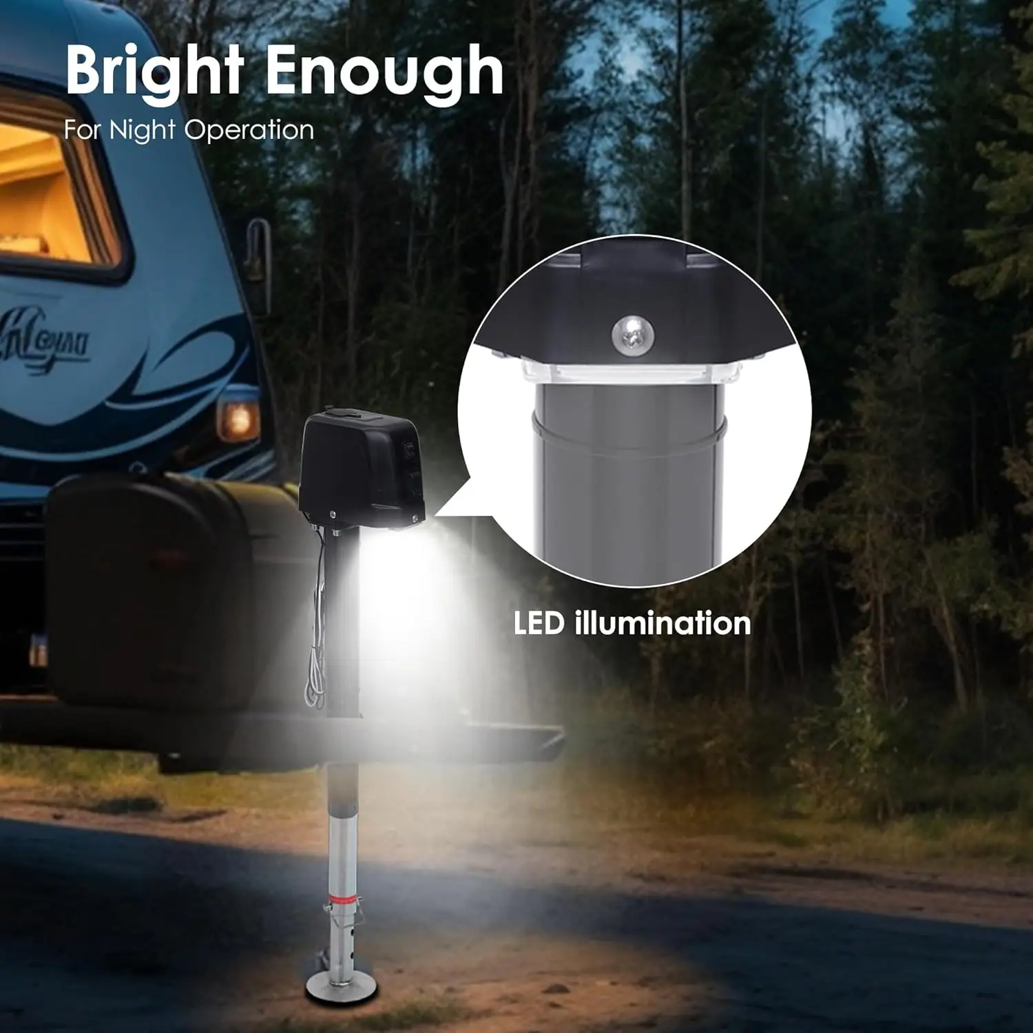 Cric de remorque électrique 3500lbs, cric de langue électrique à cadre en A pour le levage de camping-car utilitaire de voyage, cric de remorque