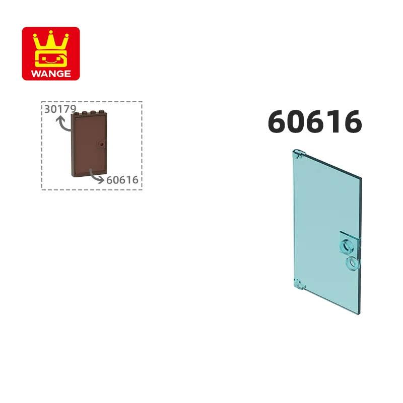 Wange 60616 100g/40Pcs Glass Door Building Block Moc Door Panel Accessories Compatible with Brick DIY Children Toy Gift Box