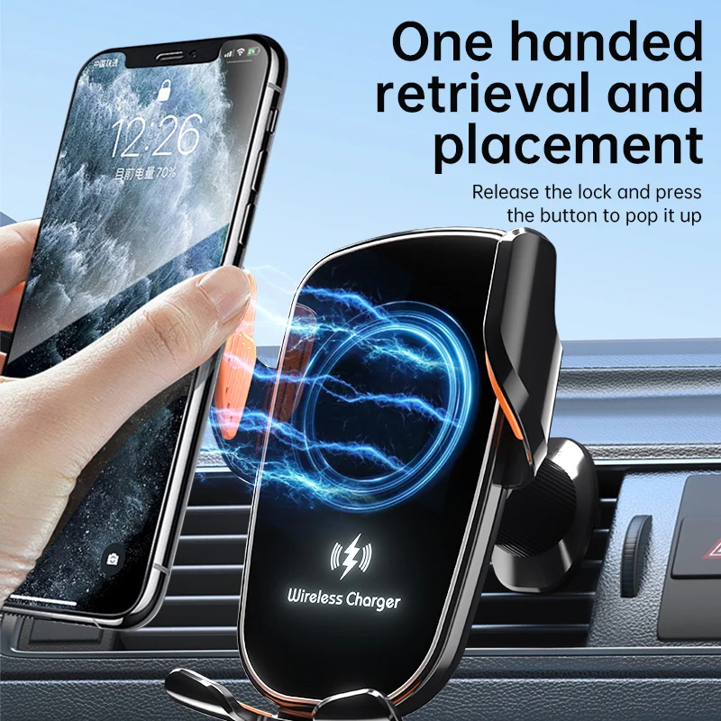 15W Auto Drahtlose Ladegerät Telefon Halter Stehen GPS Air Vent Handy Halterung für iPhone Samsung Xiaomi Auto Schnelle Ladestation
