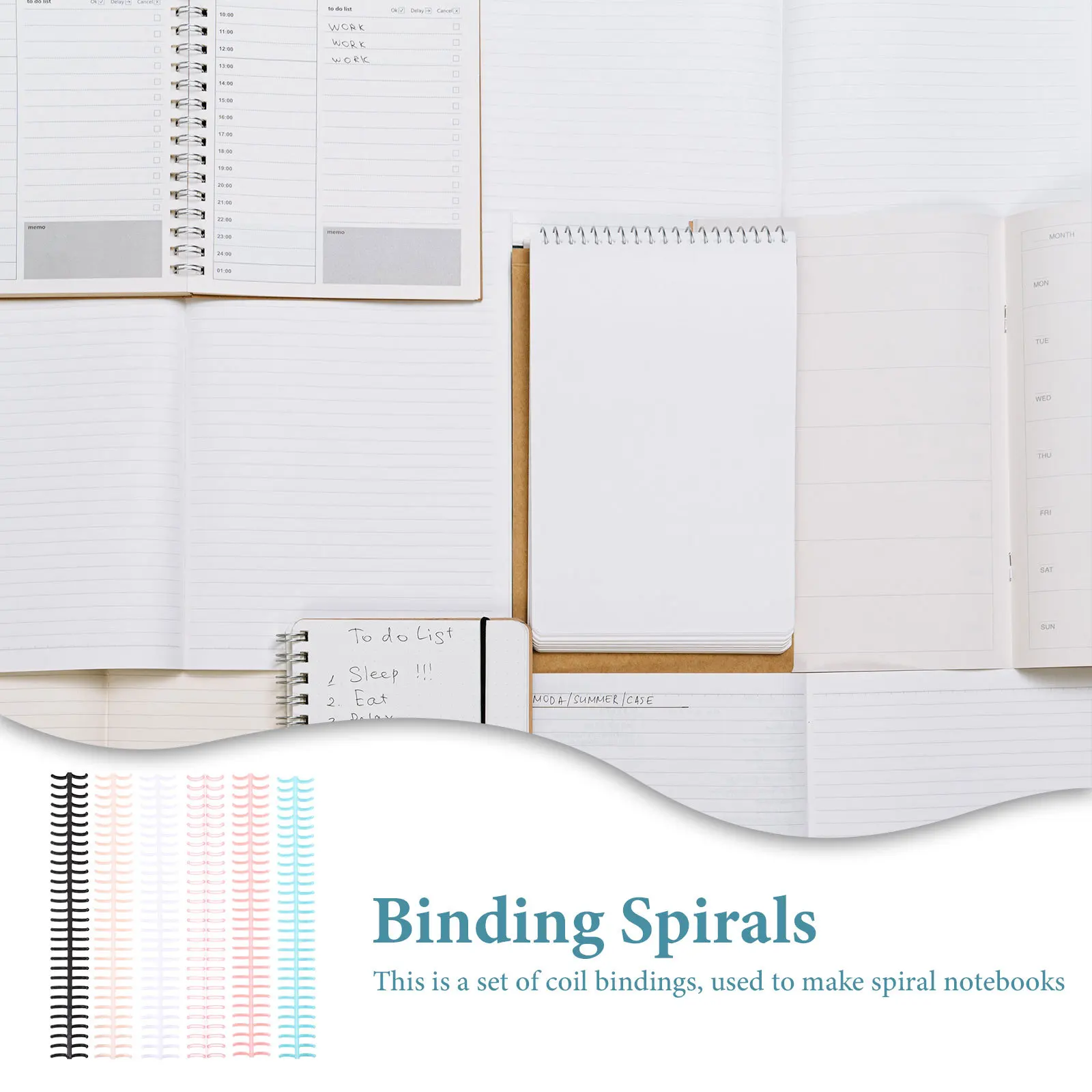 

12Pcs Spiral Binding Coils Notebook Spines Plastic Segmented Manual Open Close Loose Leaf Binding Spines Plastic Bindings