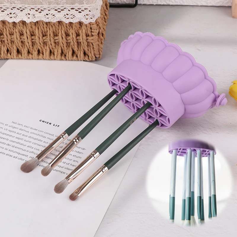 1 pçs tigela de lavagem de silicone escova de maquiagem caixa de limpeza maquiagem ovo conjunto de ferramentas de secagem em pó puff lavadora esponja armazenamento artefato
