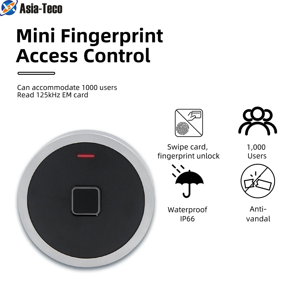 Metal Anti-hit Biometric Fingerprint Access Control IP66 Waterproof Mini Access Control Keypad 125Khz RFID Card Reader SF7