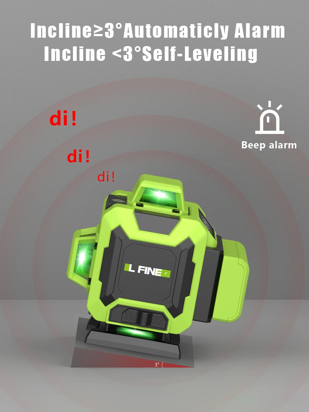 Imagem -06 - Lfine-laser Verde Cruz Horizontal e Vertical com Controle Remoto Níveis de Laser 4d 16 Linhas Linhas Nível Laser Auto-nivelante 360