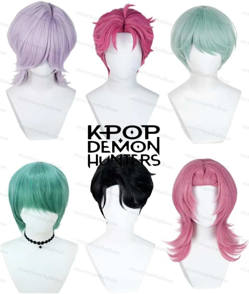 Movie KPOP Demon Hunter Saja Cosplay Anime Costume Accesories Baby Saja Green Wigs Adults Mens Halloween Outfits Props