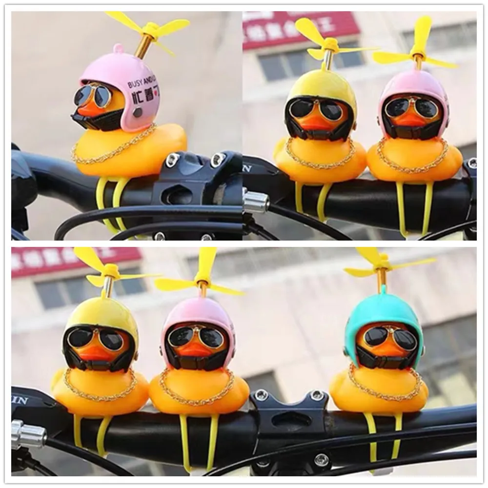 Car Styling Ornaments Car Little Yellow Duck Panda Pig Animal Toy Deaor Helmet Wind Broken Small Duck Bike Moto Driving Decor