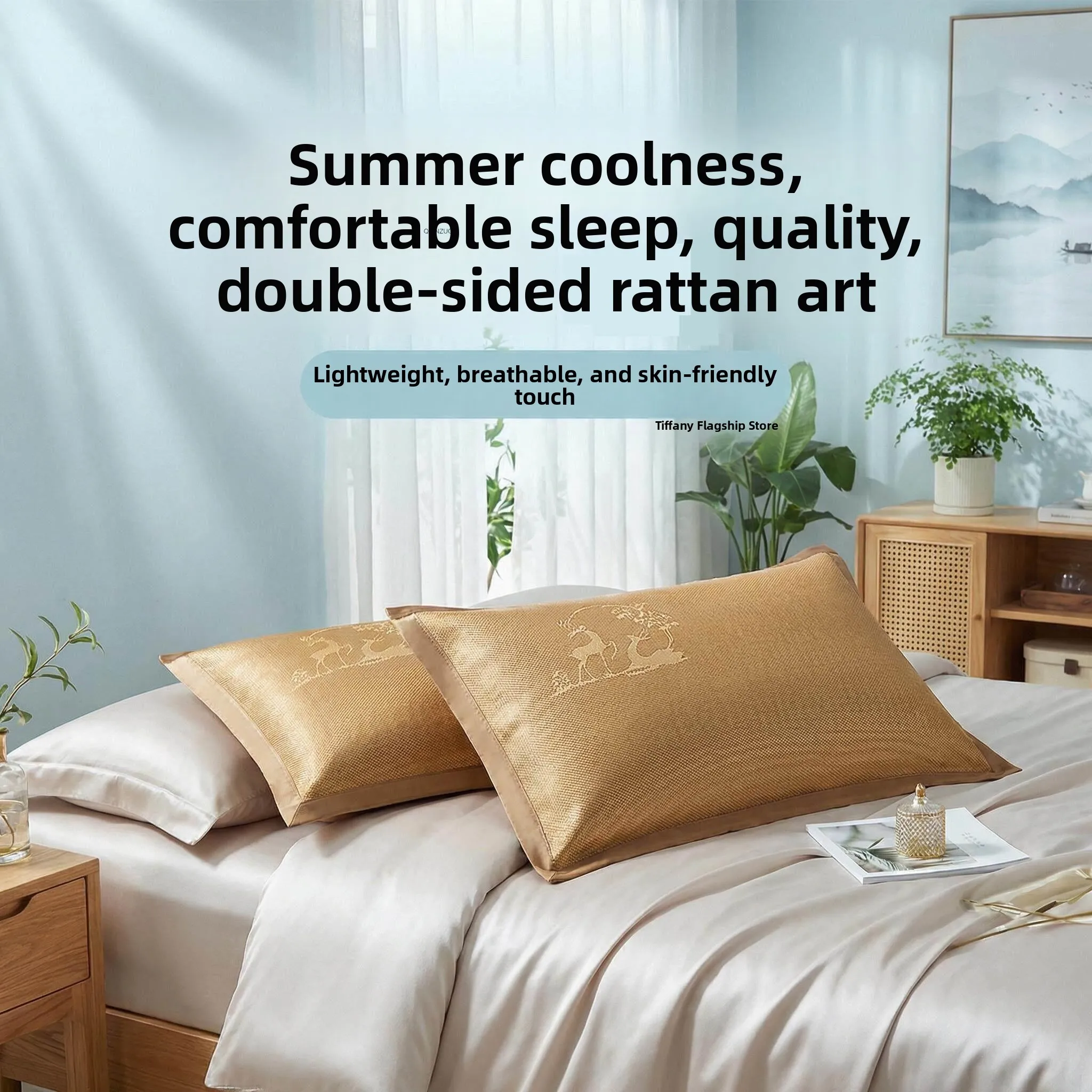 

Summer Cooling Pillow 2026 New Design Neck Support Cool Comfortable Bamboo Wicker Pillow for Nap Hard Support Office Use