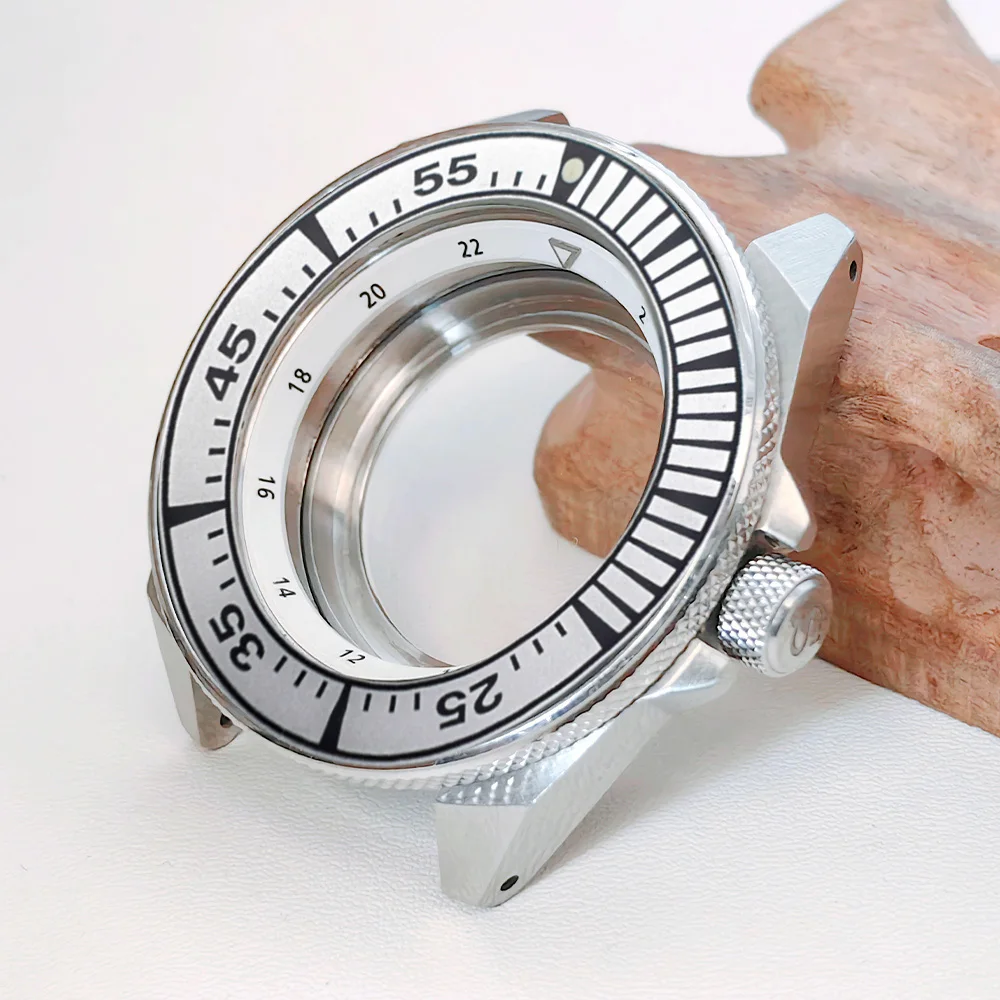 

MOD Samurai Watch Case 22mm Bracelet Fit For NH34 NH35 NH36 Movement Transparent Back Cover Samurai Watch Case Strap Parts