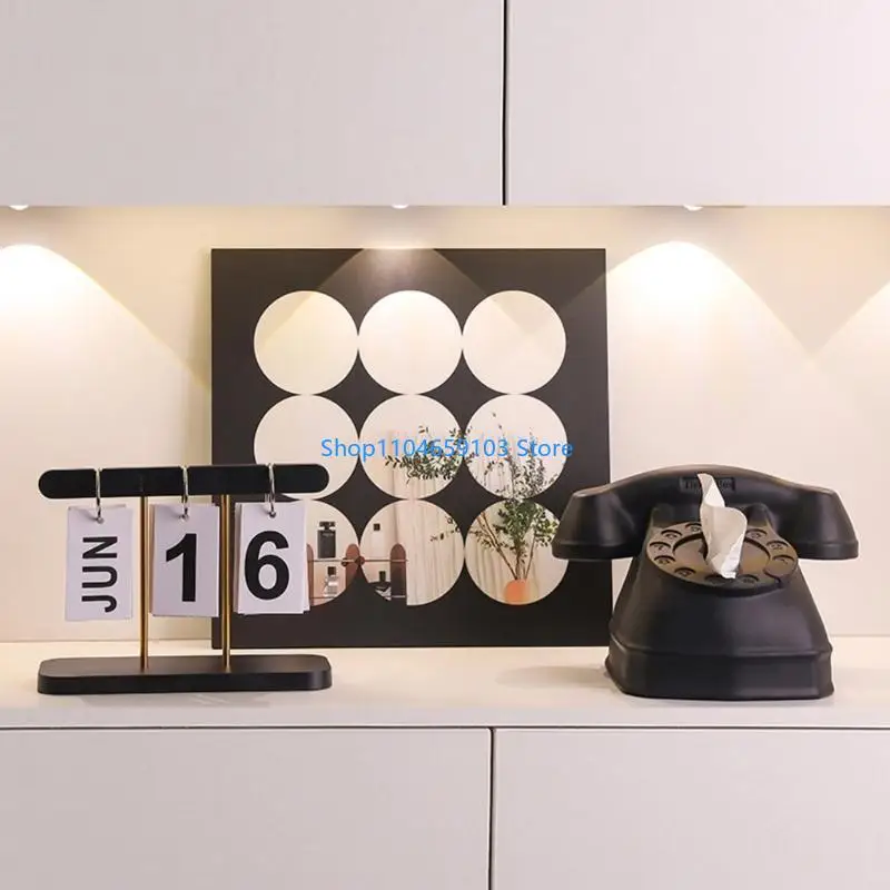 

Tabletop Calendar With Metal Frame Decorative Flipping Calendar For Office Desk Home Living Room Entry Hallway Display