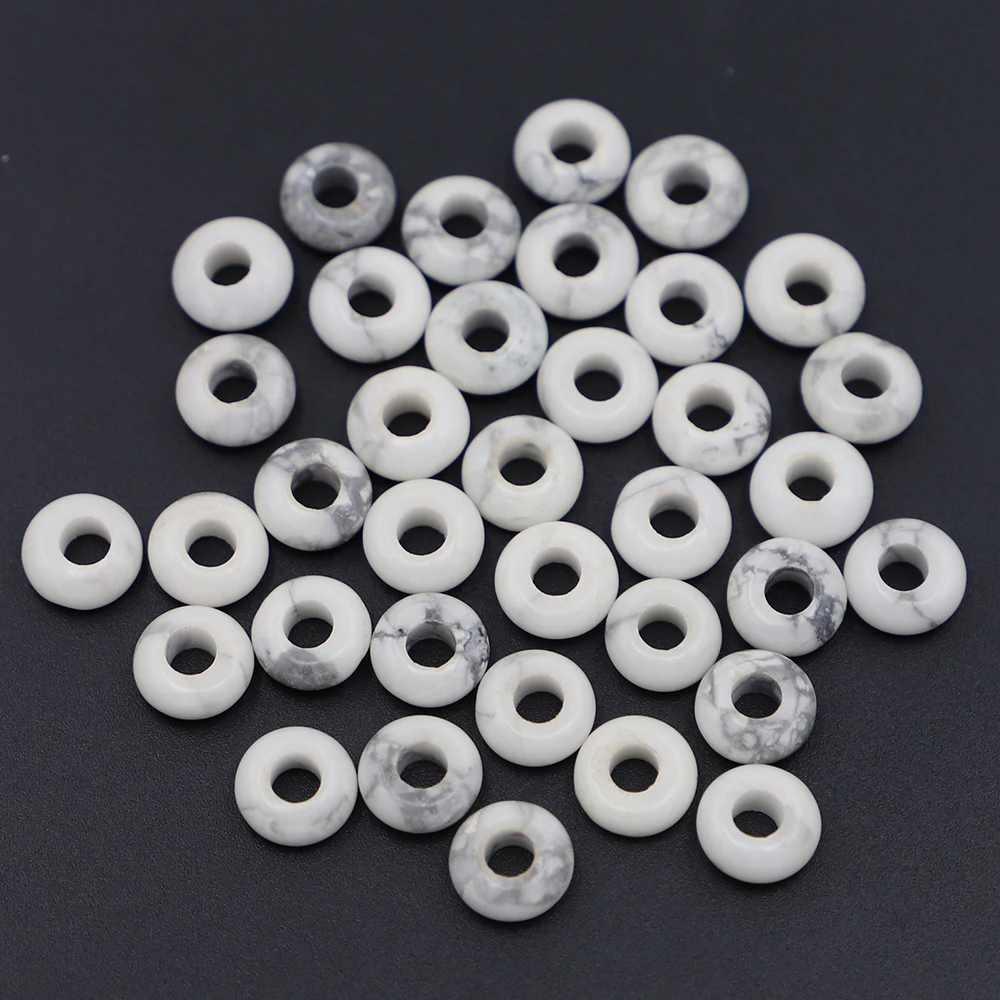 5x10MM Natural Agate Stones Donuts Abacus Big Hole Beads Crystal Necklaces Jewelry Hand String Accessorie Making Wholesale 50Pcs
