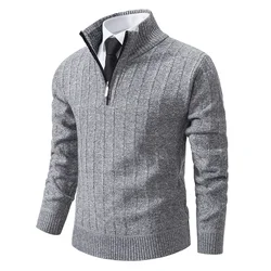 CASUMANL Brand Retro Style Autumn New Fashion Pullover Knitted Sweater Men High Neck Zip-up Sweaters Casual Slim Fit Men Tops