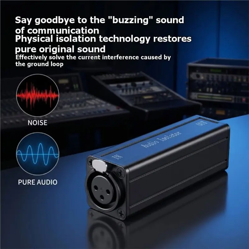 ABJF-Professional XLR Audio Isolator Noise Filter, Audio Ground Loop Hum Noise Eliminator Single Channel