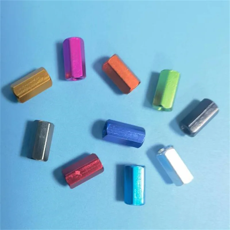 5pcs Aluminum standoff M4 M5 M6*10/12/15/20/25/30/35/40/45/50 colourful aluminum hex spacer stud