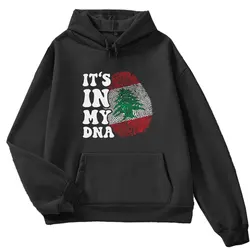 This Is Not My Dna Lebanon Flag Map Men's Long Sleeve Hoodie Autumn/Winter 2025 Lebanon Map Graphic Print Autumn Sweatshirt